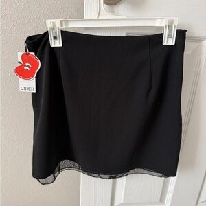 Cider Elegant Black Mini Skirt NWT
